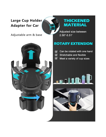 Soporte para Tazas de Coche Easkkty Ajustable Universal 6.1-13.5 cm Soporte para Tazas de Coche Easkkty Ajustable Universal 6.1-13.5 cm