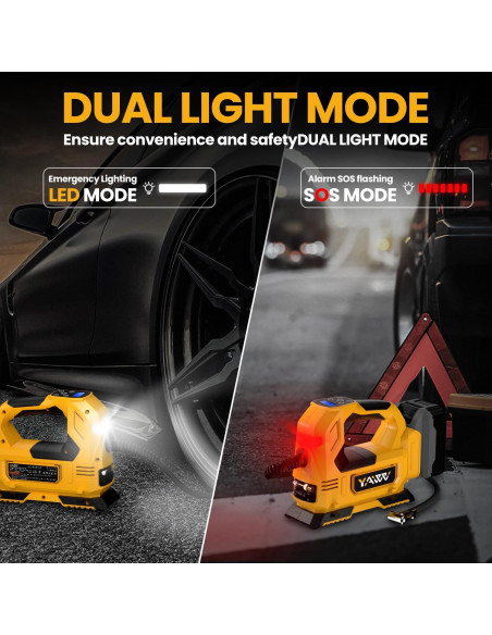 Compresor de Aire Portátil YAWV 20V Max 160PSI con Manómetro