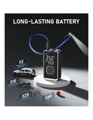 Compresor de Aire Portátil Pumptiva 150 PSI Inalámbrico