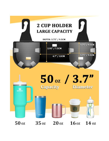 Organizador de Asiento de Auto JETOO con Soporte para 2 Tazas