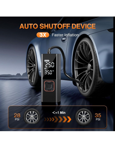 Compresor de Aire Portátil Botmax S9 160 PSI con Luz LED