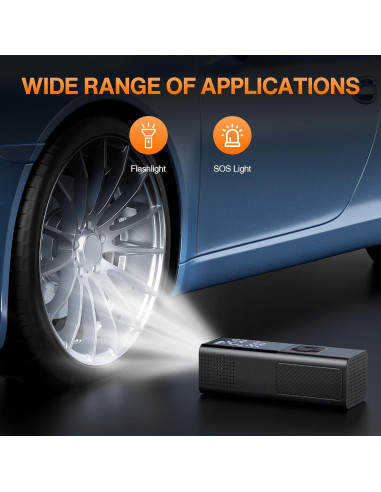 Compresor de Aire Portátil Botmax S9 160 PSI con Luz LED