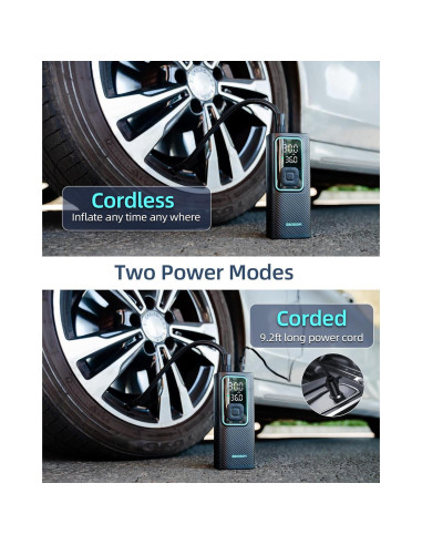 Compresor de Aire Portátil EBOSSOM I7 Pro 150 PSI Batería 6000mAh
