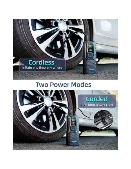 Compresor de Aire Portátil EBOSSOM I7 Pro 150 PSI Batería 6000mAh