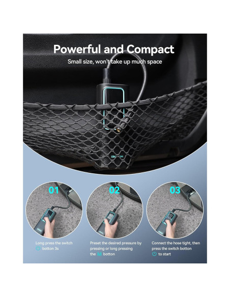 Compresor de Aire Portátil EBOSSOM I7 Pro 150 PSI Batería 6000mAh