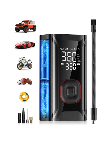 Compresor de Aire Portátil HIPOM AJ-007 150 PSI Batería 10000 mAh