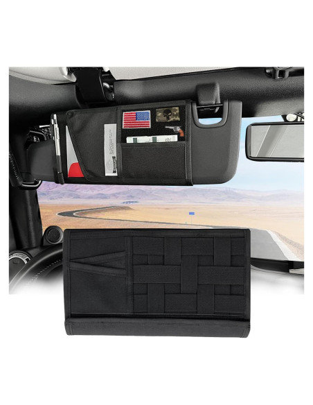 Organizador de Visera Solar ROMASO para Jeep Wrangler 2007-2023