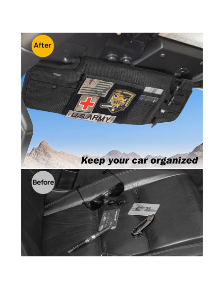 Organizador de Visera Solar QMPARTS para Wrangler JL/JT 2018-2024 Organizador de Visera Solar QMPARTS para Wrangler JL/JT 2018-2024