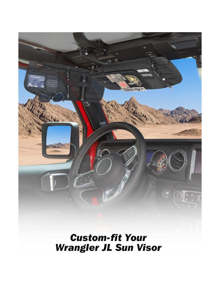 Organizador de Visera Solar QMPARTS para Wrangler JL/JT 2018-2024 Organizador de Visera Solar QMPARTS para Wrangler JL/JT 2018-2024