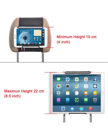 Soporte Universal para Reposacabezas TFY para Tablets 15-33 cm