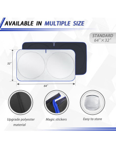 Protector Solar para Parabrisas MORNYRAY Mediano Negro 162.5x81.3cm 2