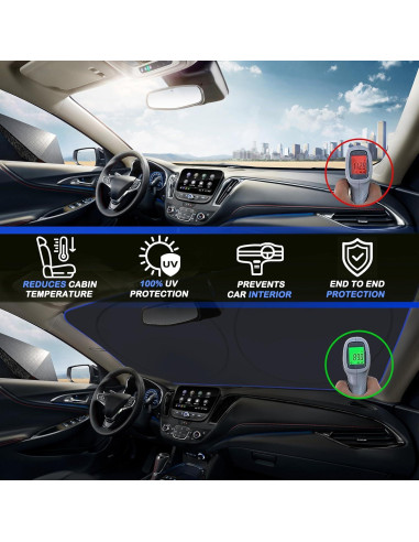 Protector Solar para Parabrisas MORNYRAY Mediano Negro 162.5x81.3cm