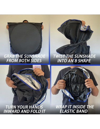 Protector Solar para Parabrisas MORNYRAY Mediano Negro 162.5x81.3cm