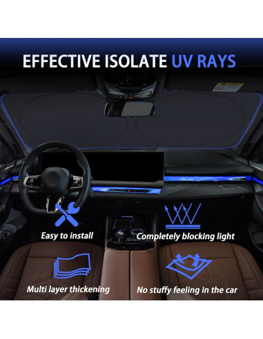 Protector Solar para Parabrisas MORNYRAY Mediano Negro 162.5x81.3cm