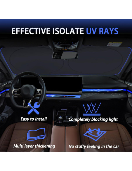 Protector Solar para Parabrisas MORNYRAY Mediano Negro 162.5x81.3cm