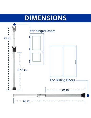 Barra de Seguridad con Alarma Brinks 121dB Ajustable 68.6-113cm