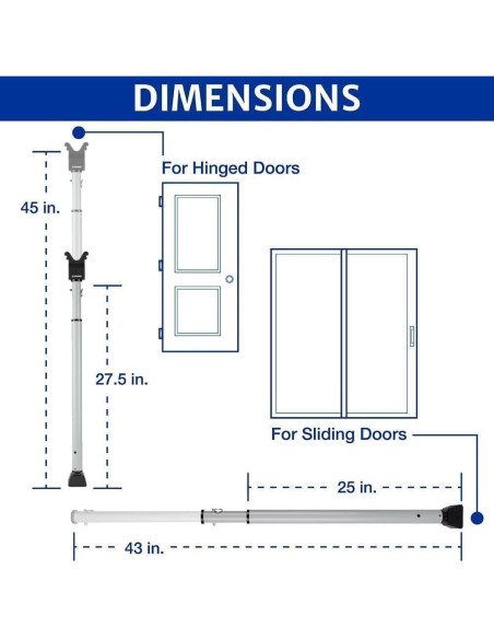 Barra de Seguridad con Alarma Brinks 121dB Ajustable 68.6-113cm