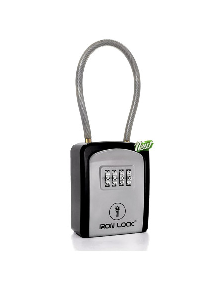 Caja de Llave Portátil Iron Lock con Grillete Removible 4 Dígitos