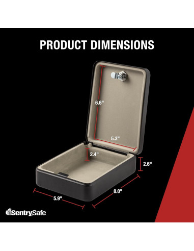Caja Fuerte Pequeña SentrySafe con Cerradura de Llave - Negra
