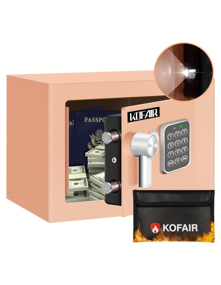 Caja Fuerte Digital KOFAIR 0.23 Pies Ignífuga con Luz