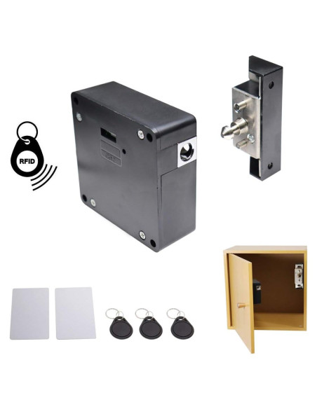 Cerradura Electrónica RFID ETEKJOY para Armarios de Madera Cerradura Electrónica RFID ETEKJOY para Armarios de Madera