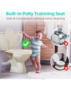 Asiento de Inodoro Alargado Uming 18.5" Ergonomico con Entrenador 2