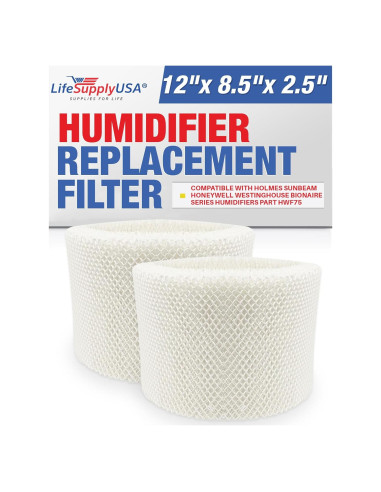 Filtro de Humidificador LifeSupplyUSA HWF75 Compatible 2-Pack