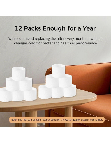 Filtros de Reemplazo BOXING para Humidificadores HU-802 y HU-803 - 12 Paquetes