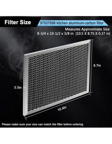 Filtro de Carbón 97007696 Fetechmate para Campana Extractora 22.2x26.7cm