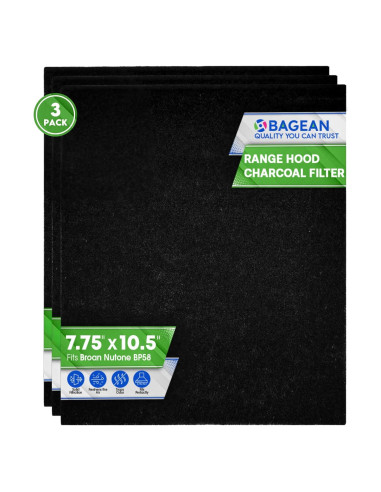 Filtro de Carbón Activado Bagean BP58 para Campana Extractora 7.75x10.5" - Paquete de 3