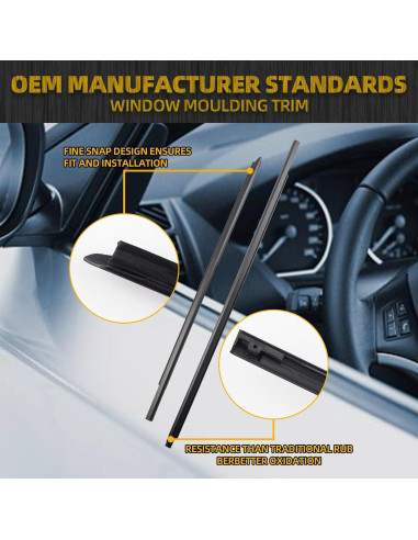 Sellado de Moldura de Ventana Dasbecan para Dodge Ram Crew Cab 2009-2021 - 4 Piezas