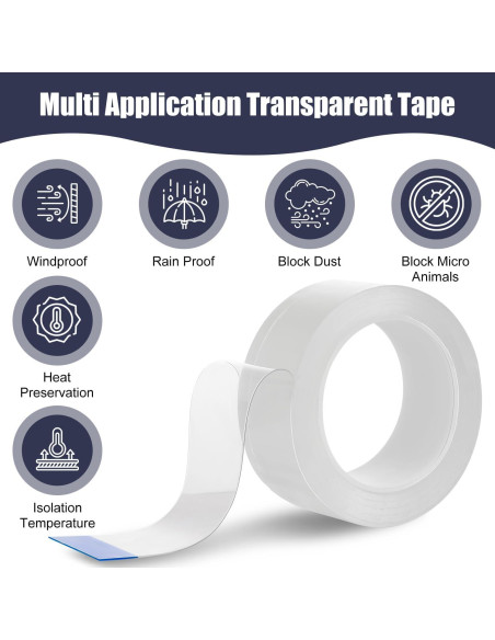 Cinta de Sellado Transparente ZMLTLMG 5cm x 10m para Ventanas Cinta de Sellado Transparente ZMLTLMG 5cm x 10m para Ventanas