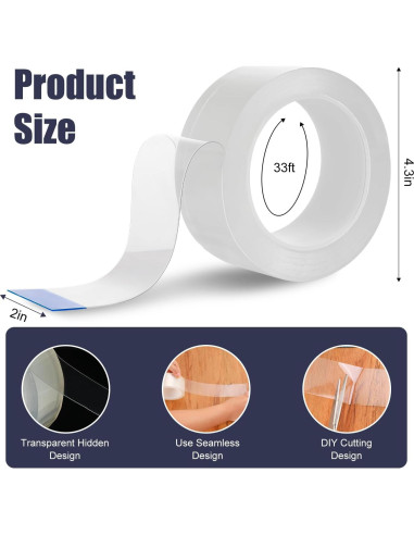 Cinta de Sellado Transparente ZMLTLMG 5cm x 10m para Ventanas