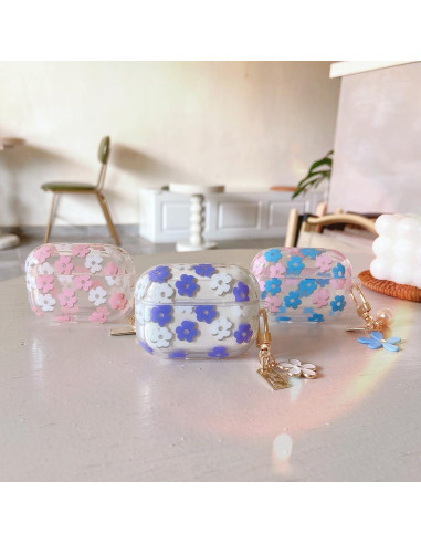 Funda clara floral para AirPods 1ra/2da gen Olytop - Rosa