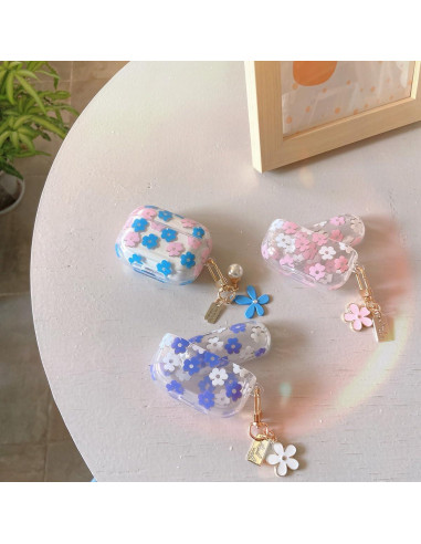 Funda clara floral para AirPods 1ra/2da gen Olytop - Rosa