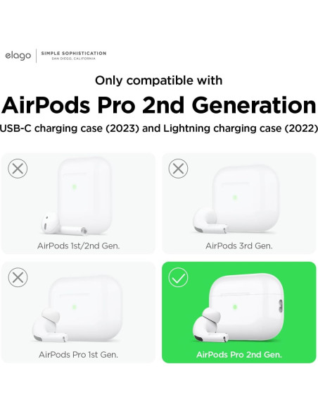 Funda de Silicona elago para AirPods Pro 2 - Negro