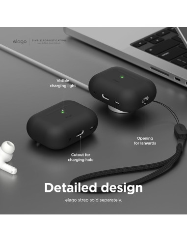 Funda de Silicona elago para AirPods Pro 2 - Negro