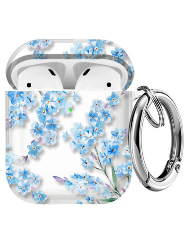 Estuche transparente Maxjoy para AirPods 1 y 2 gen - Flor