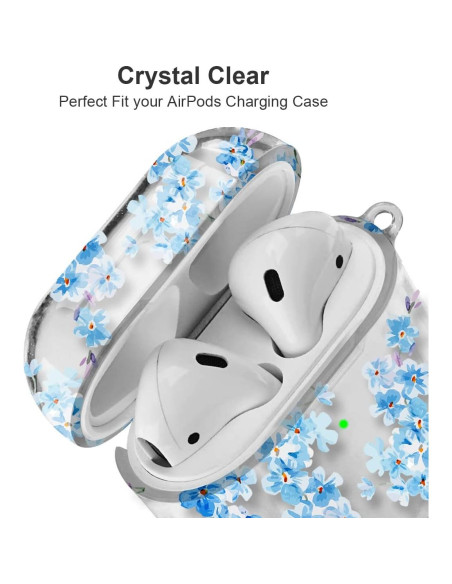 Estuche transparente Maxjoy para AirPods 1 y 2 gen - Flor