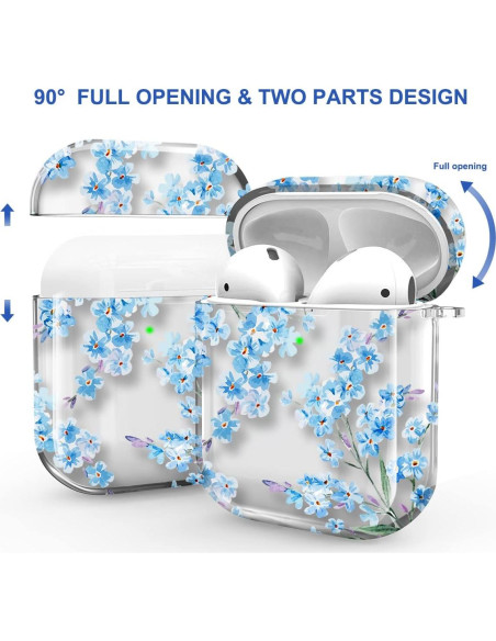 Estuche transparente Maxjoy para AirPods 1 y 2 gen - Flor