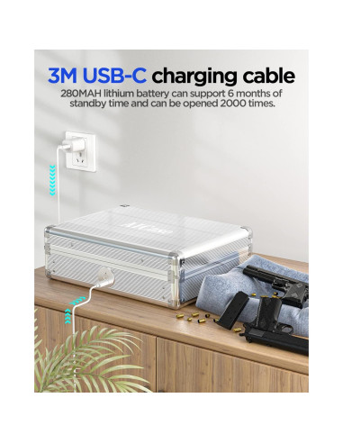 Caja Fuerte Biométrica AICase para Pistolas 34.8x26.7cm