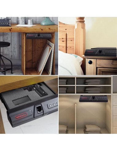 Caja Fuerte Biométrica MAXSafes para 2 Pistolas - Escritorio Bajo