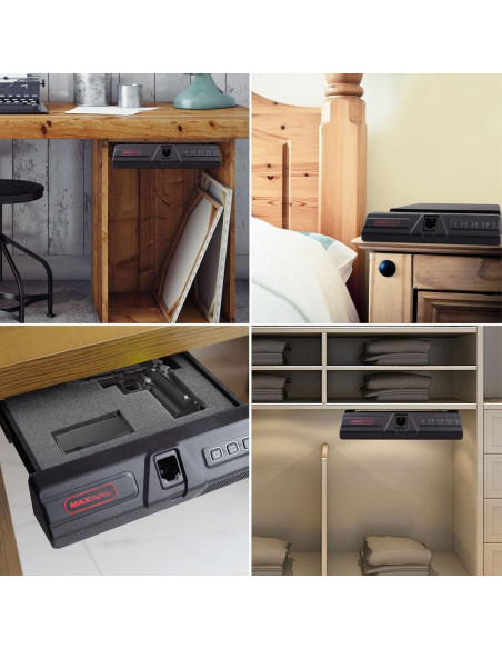 Caja Fuerte Biométrica MAXSafes para 2 Pistolas - Escritorio Bajo