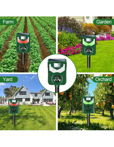 Repelente Ultrasónico Solar para Animales Visson IP44 5 Modos