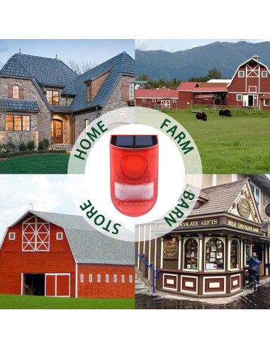 Alarma Solar QXMH con Sensor de Movimiento 110dB para Exterior