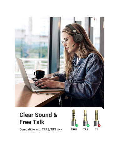 Adaptador Divisor de Auriculares UGREEN 3.5mm Macho a Doble Hembra