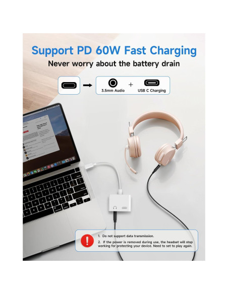 Adaptador USB C a 3.5mm y Cargador Criello - Paquete de 2 Adaptador USB C a 3.5mm y Cargador Criello - Paquete de 2