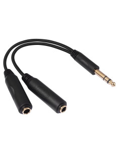 Cable Y-splitter estéreo 6.35mm SiYear 0.15m macho a 2 hembra