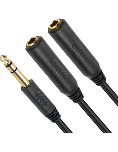 Cable Y-splitter estéreo 6.35mm SiYear 0.15m macho a 2 hembra