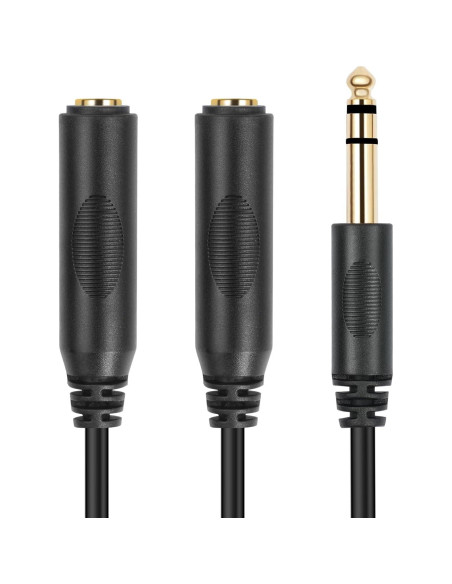 Cable Y-splitter estéreo 6.35mm SiYear 0.15m macho a 2 hembra